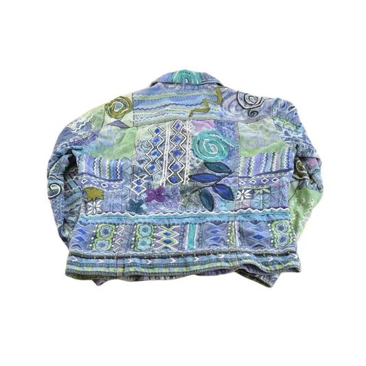Vintage 1990s Chicos Embroidered Trucker Jacket Women's S / Outerwear / Outdoors / 90s Streetwear from propervintagecanada