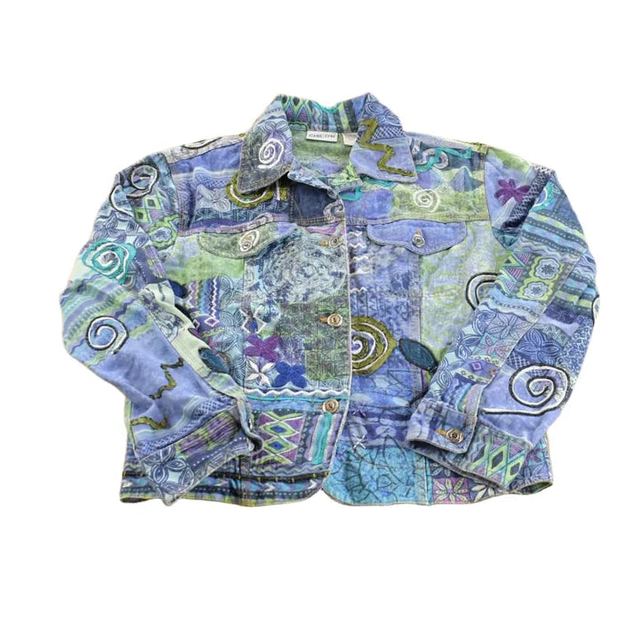 Vintage 1990s Chicos Embroidered Trucker Jacket Women's S / Outerwear / Outdoors / 90s Streetwear from propervintagecanada