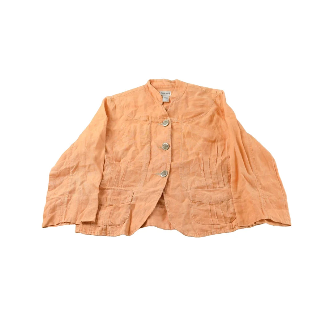 Vintage 1990s Chicos Linen Button Up Shirt Women's S from propervintagecanada