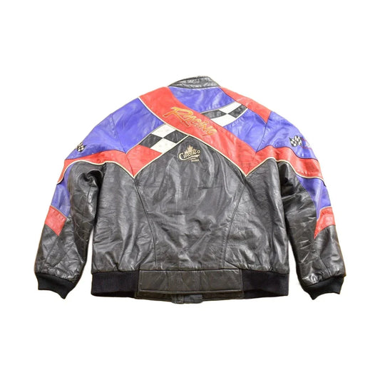 Vintage 1990s Choko Leather Racing Jacket Men's XL from propervintagecanada