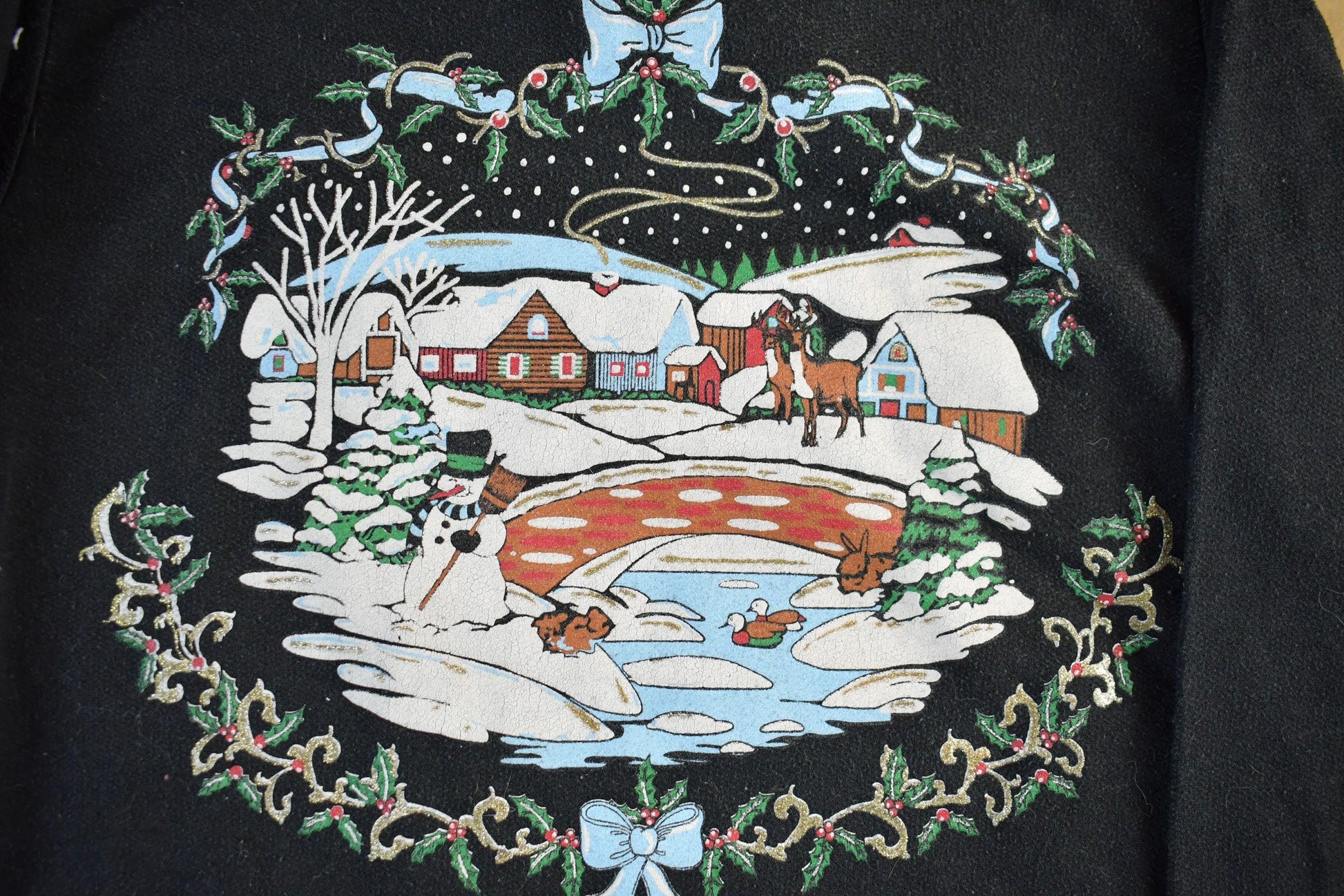 Vintage 1990s Christmas Landscape Sweater Women's M-L from propervintagecanada