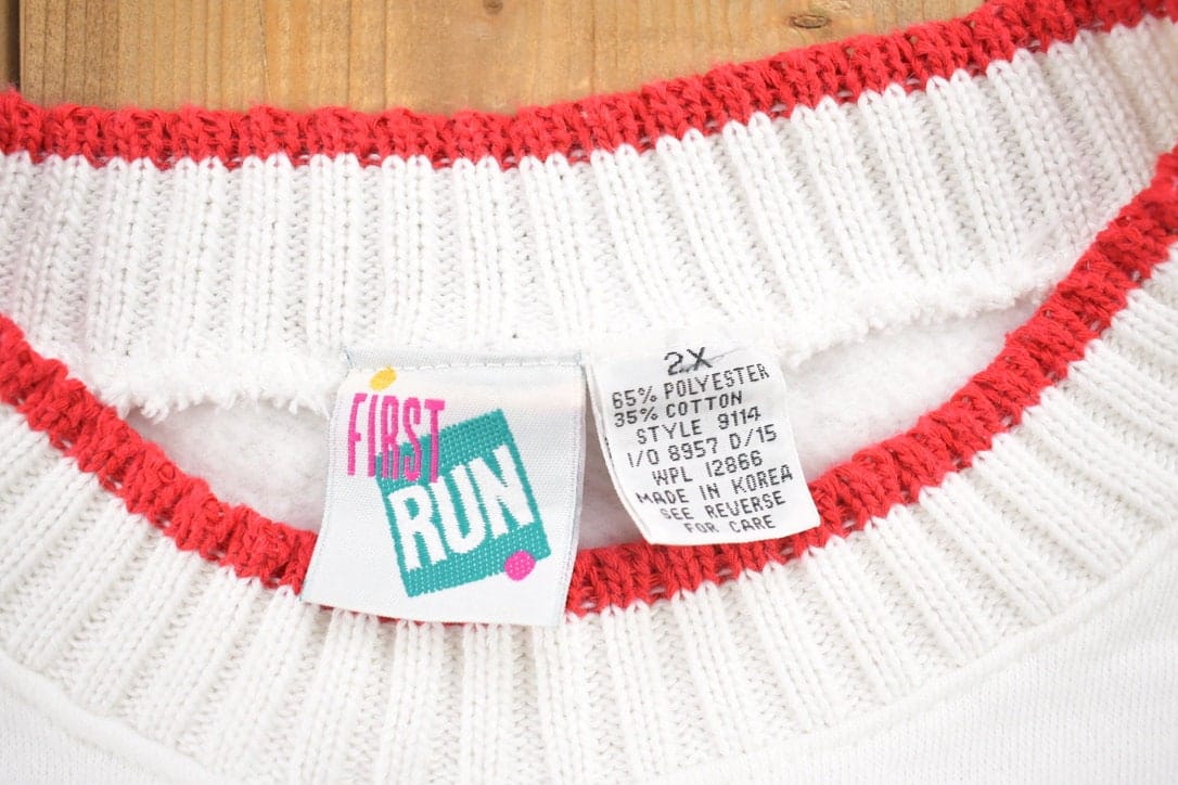 Vintage 1990s Christmas Ornament Theme Sweater Men's 2XL from propervintagecanada