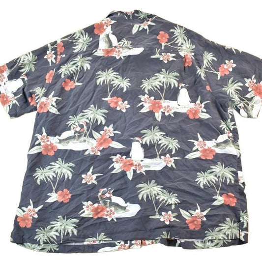 Vintage 1990s Christmas Penguin Hawaiian AOP Button Up Shirt Mens XXL from propervintagecanada