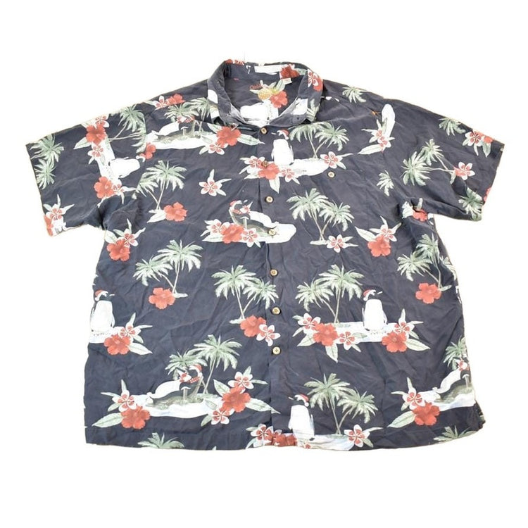 Vintage 1990s Christmas Penguin Hawaiian AOP Button Up Shirt Mens XXL from propervintagecanada