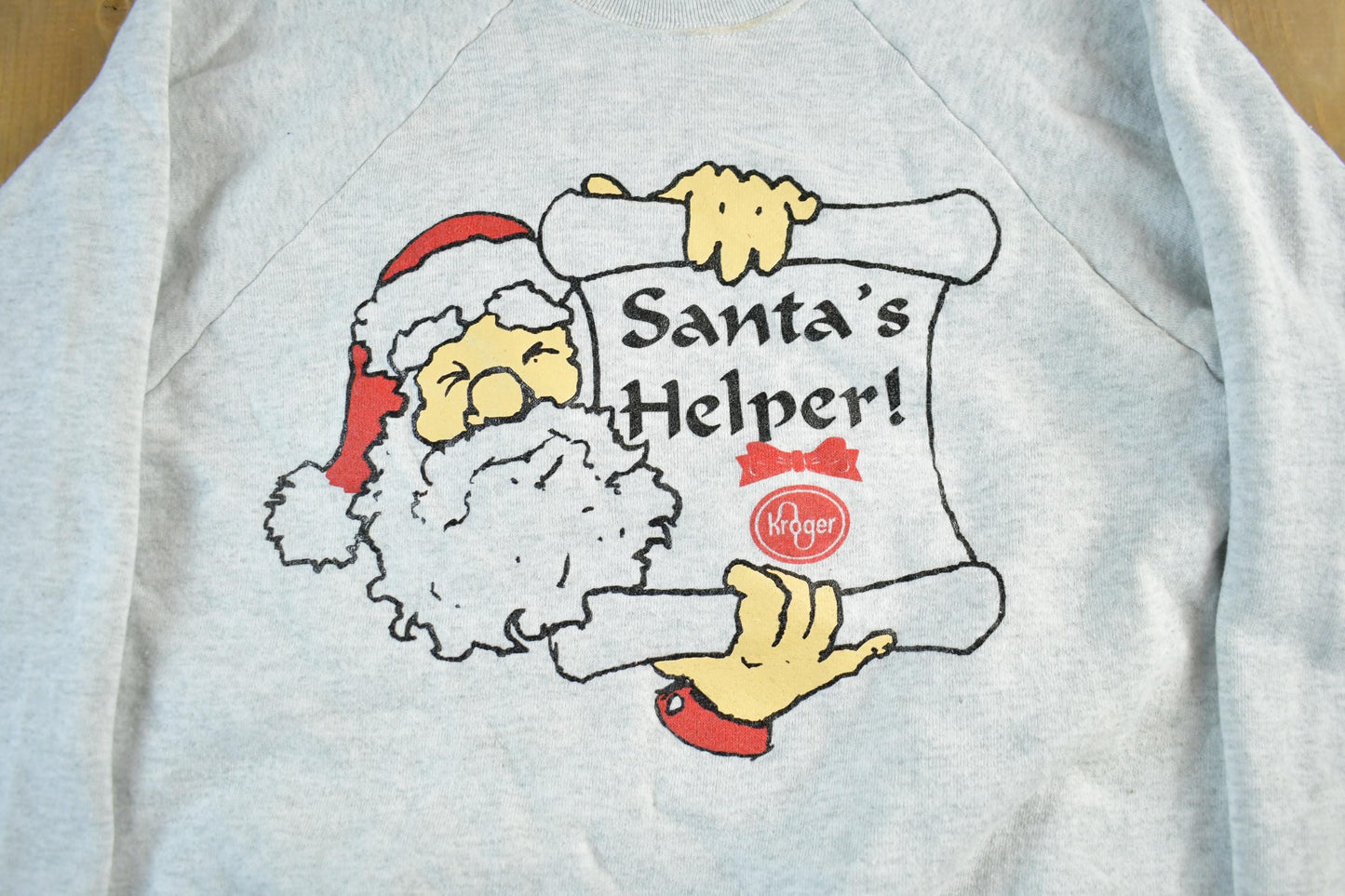 Vintage 1990s Christmas Santa Helper Crewneck Sweatshirt Men's Small from propervintagecanada