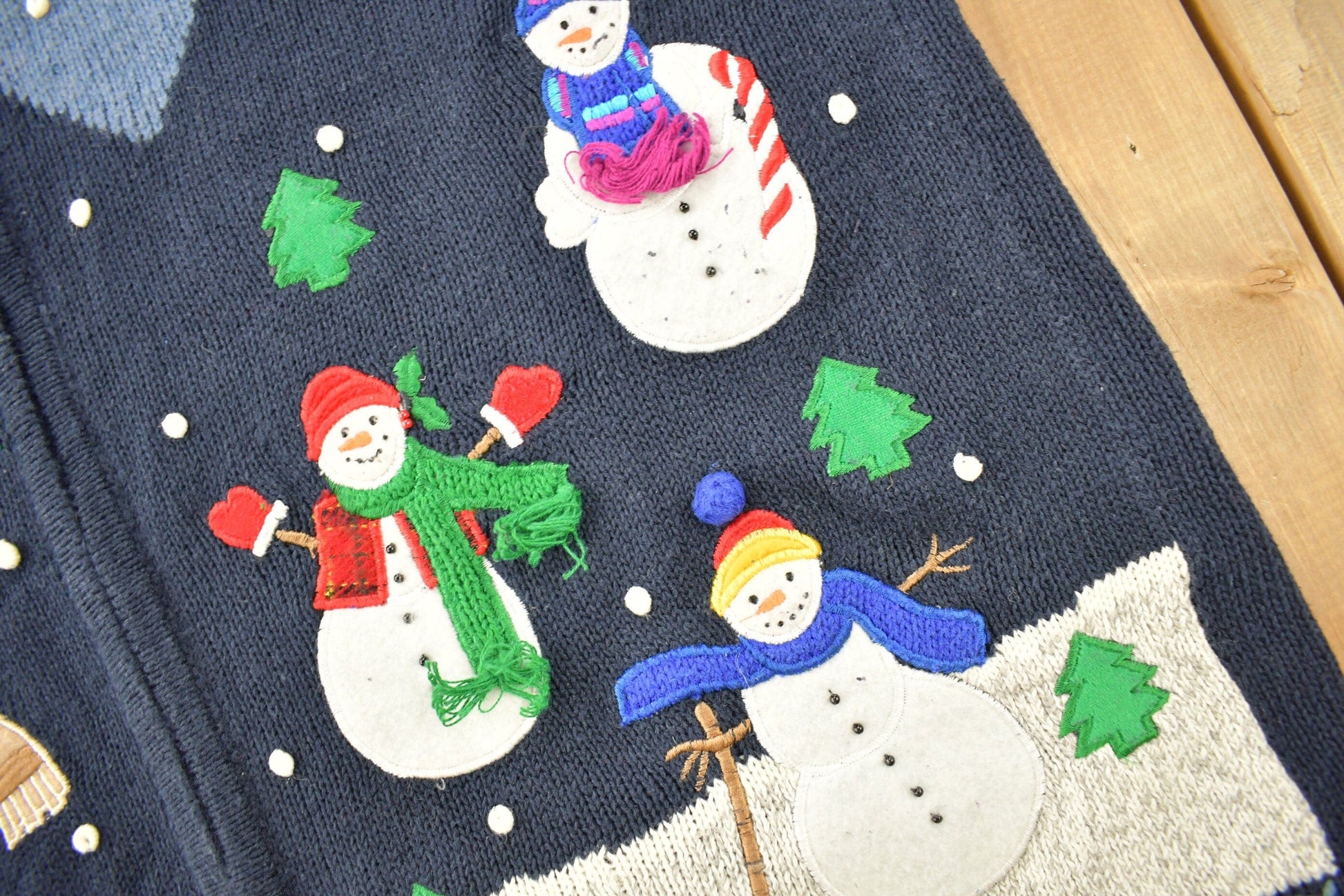 Vintage 1990s Christmas Theme Cut N Sew Sweater Men's Large from propervintagecanada