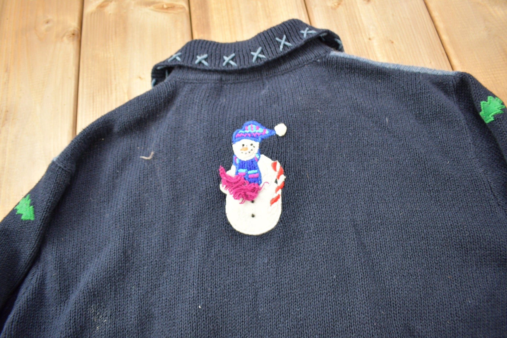 Vintage 1990s Christmas Theme Cut N Sew Sweater Men's Large from propervintagecanada