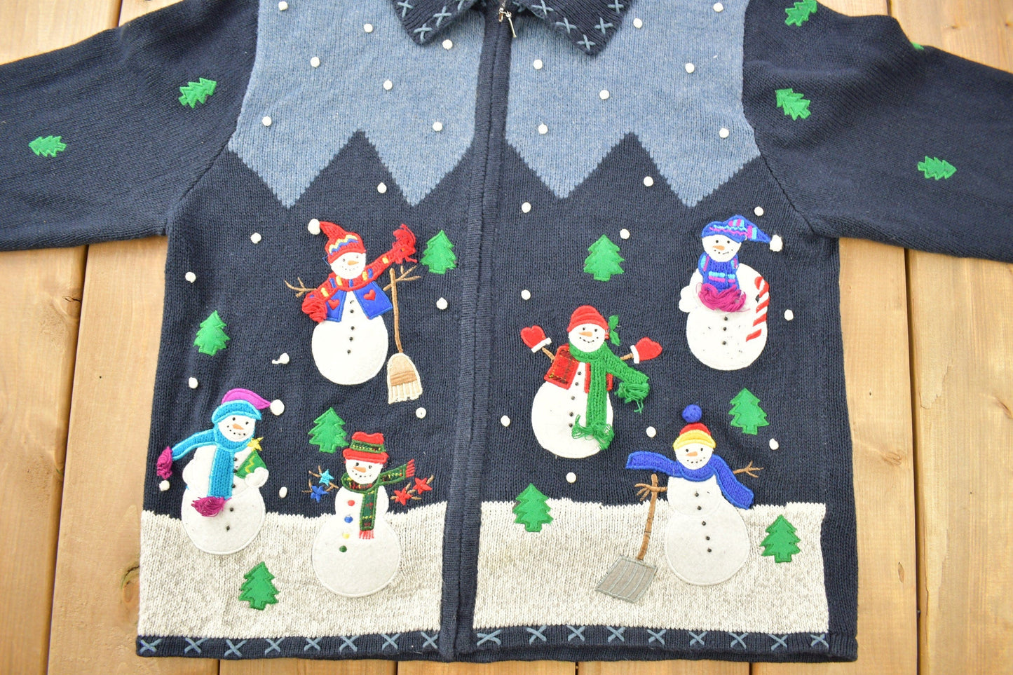 Vintage 1990s Christmas Theme Cut N Sew Sweater Men's Large from propervintagecanada