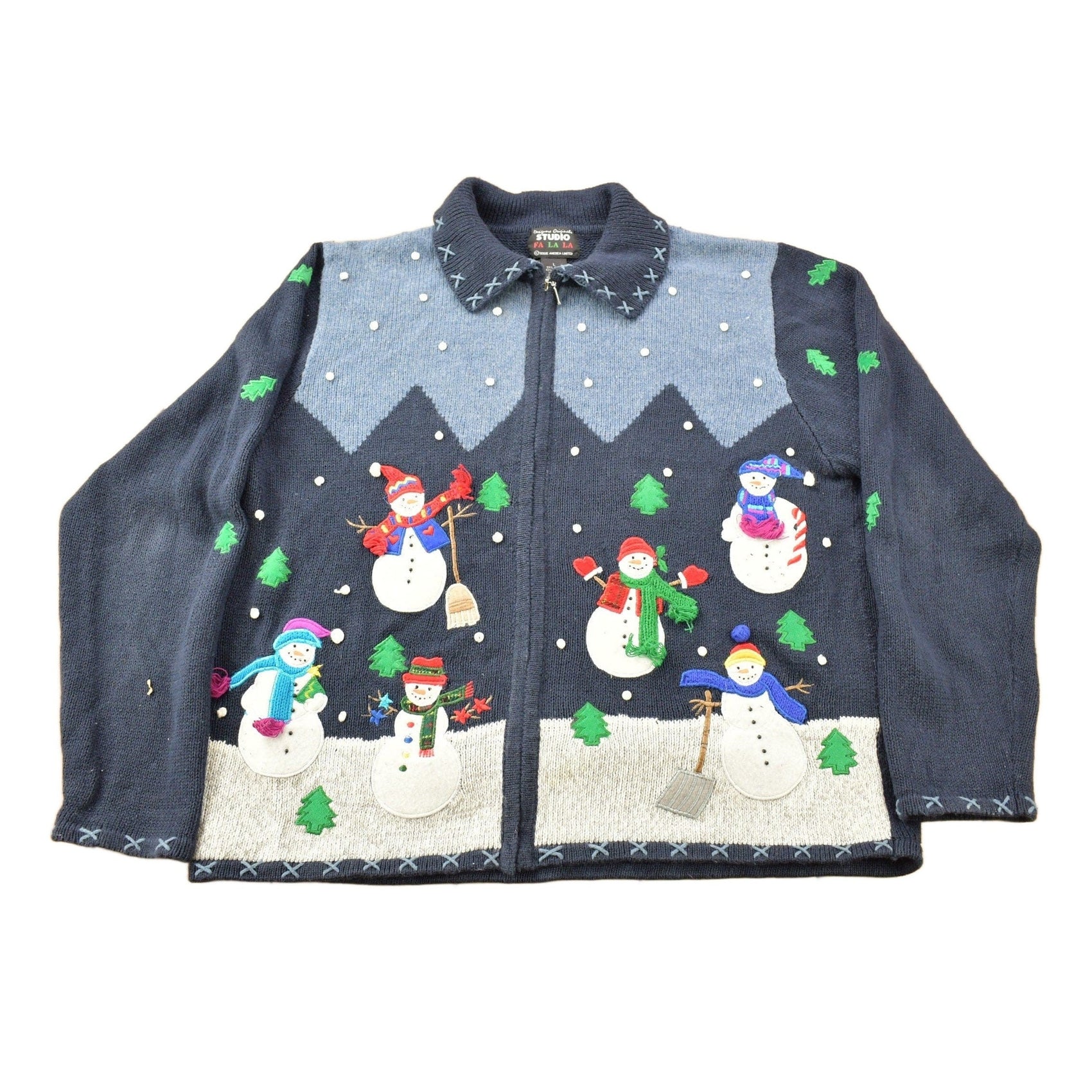 Vintage 1990s Christmas Theme Cut N Sew Sweater Men's Large from propervintagecanada