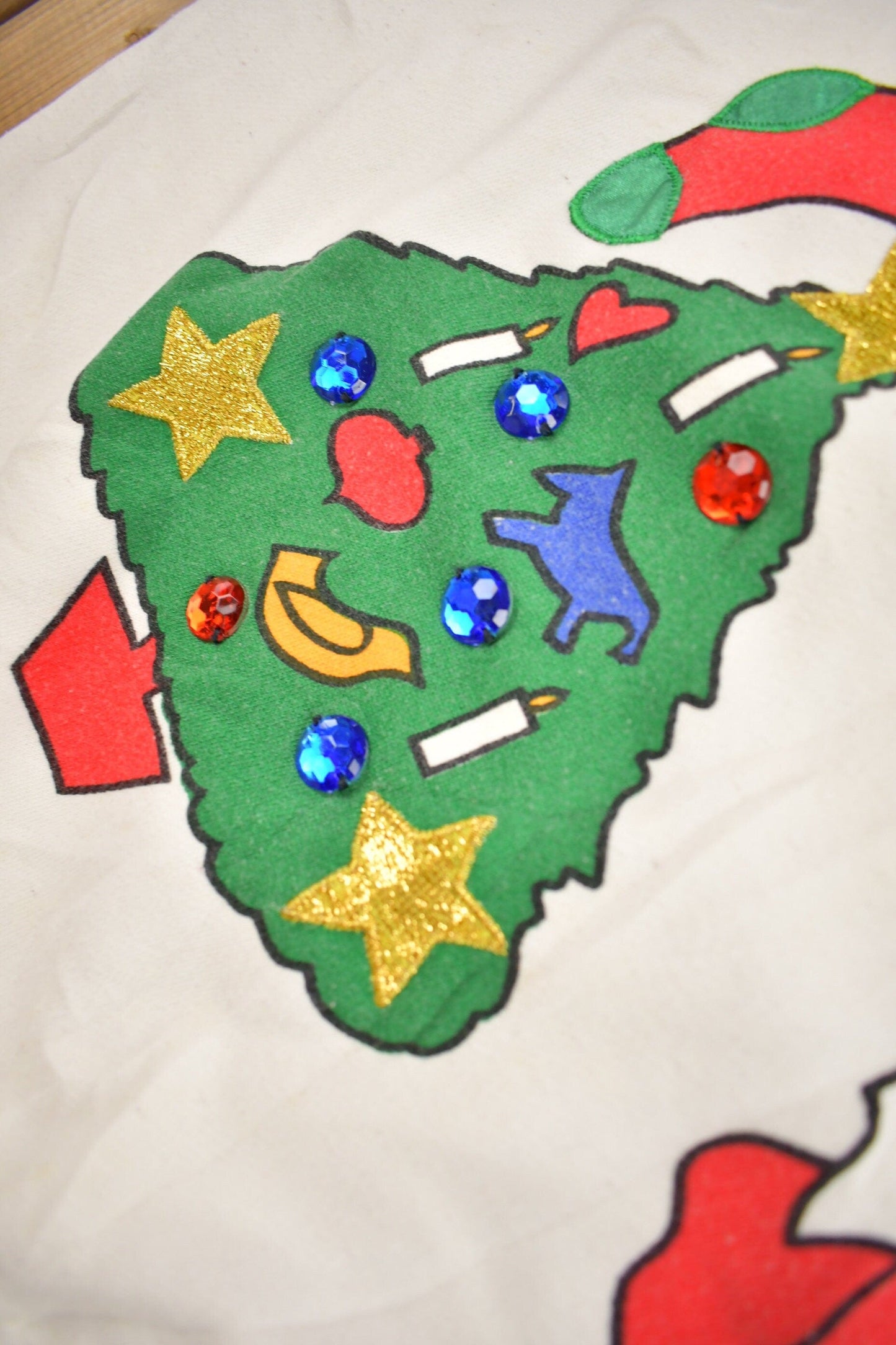 Vintage 1990s Christmas Theme Embroidered Crewneck Sweater Men's Large from propervintagecanada