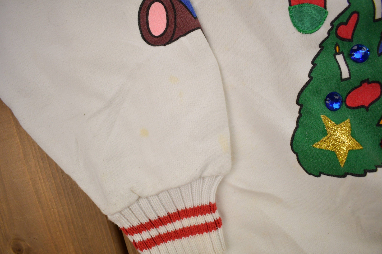 Vintage 1990s Christmas Theme Embroidered Crewneck Sweater Men's Large from propervintagecanada