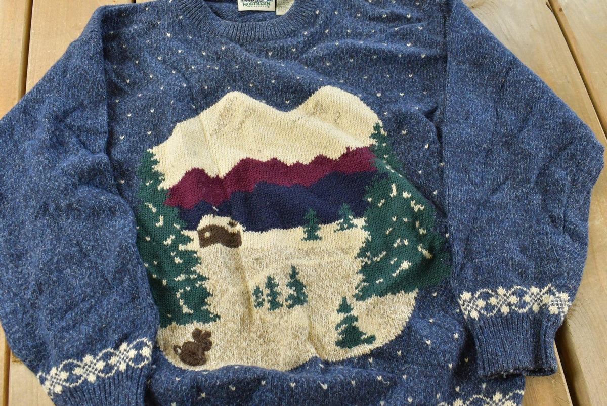 Vintage 1990s Christmas Winter Knitted Wool Blend Sweater Men's S from propervintagecanada
