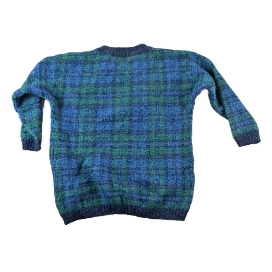 Vintage 1990s Christopher And Banks Mohair Knit Plaid Crewneck Sweater Women's M-L from propervintagecanada