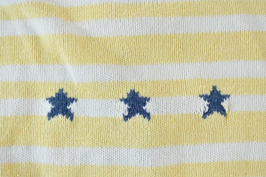 Vintage 1990s Christopher And Banks Star Knit Abstract Pattern Crewneck Sweater Men's Large from propervintagecanada