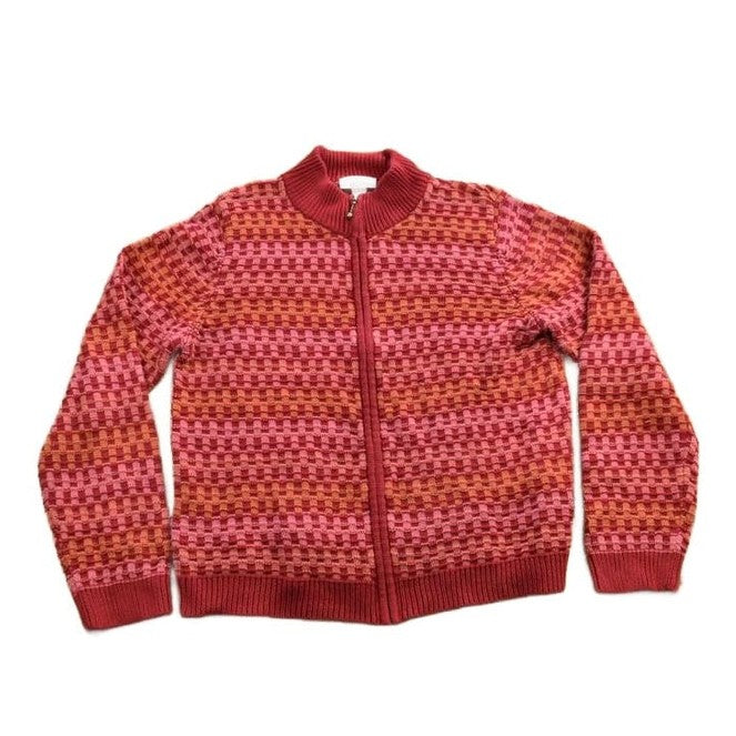 Vintage 1990s Christopher & Banks All Over Print Full Zip Knitted Sweater Women's S from propervintagecanada