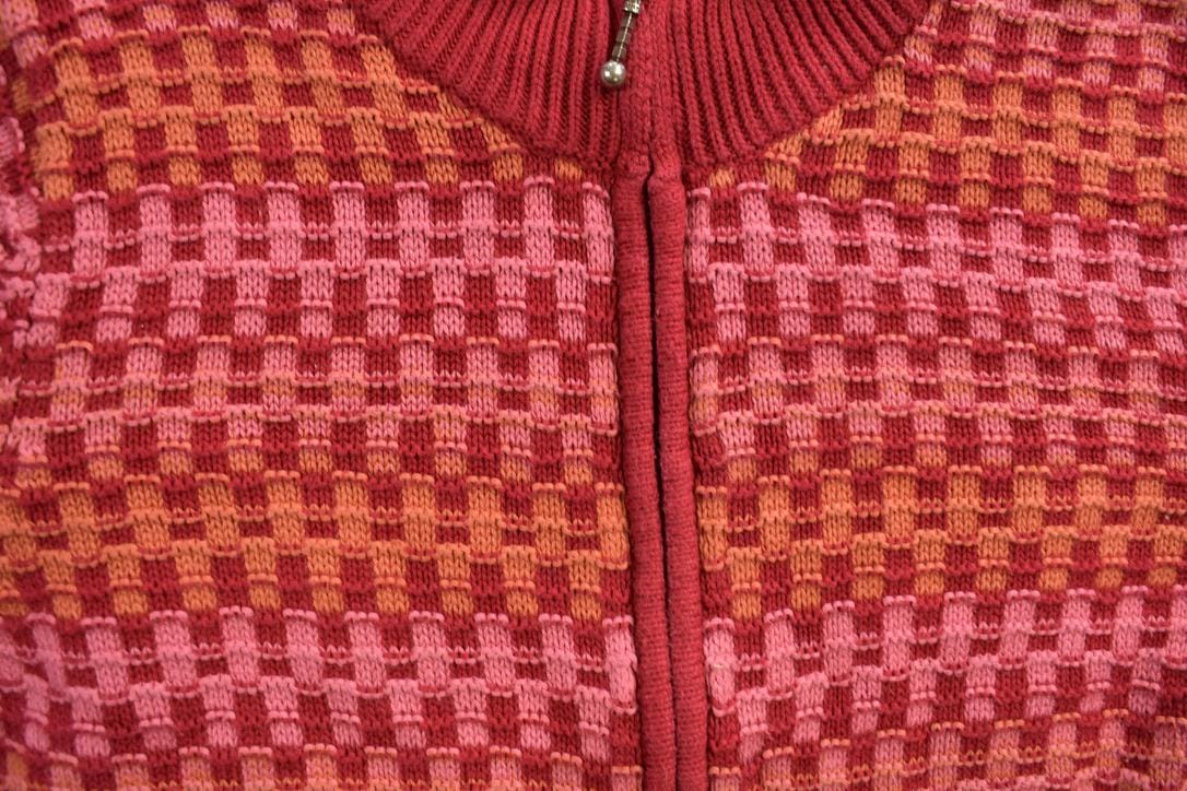 Vintage 1990s Christopher & Banks All Over Print Full Zip Knitted Sweater Women's S from propervintagecanada