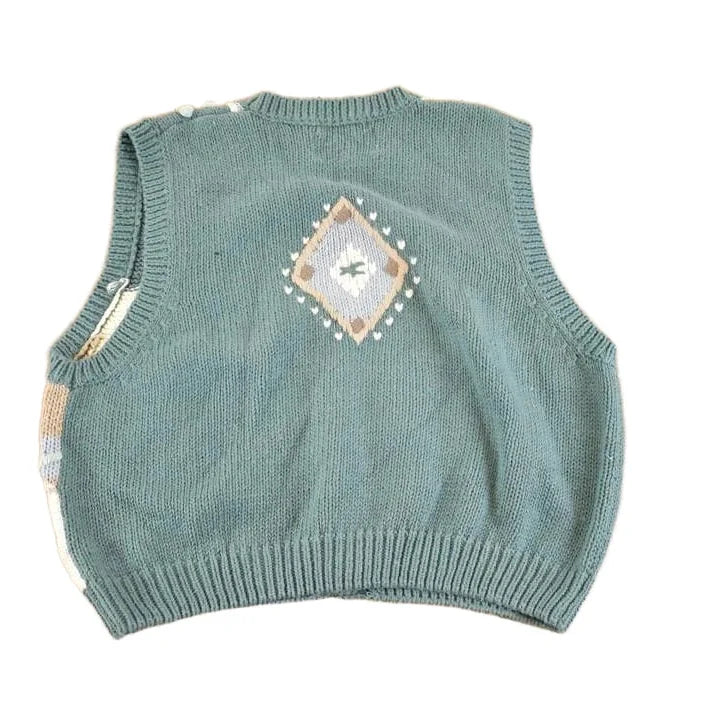 Vintage 1990s Christopher & Banks Hand Embroidered Knit Cardigan Sweater Women's M from propervintagecanada