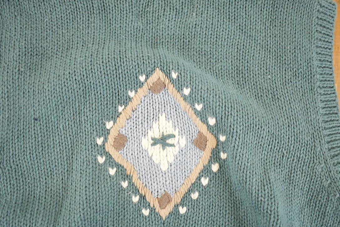 Vintage 1990s Christopher & Banks Hand Embroidered Knit Cardigan Sweater Women's M from propervintagecanada