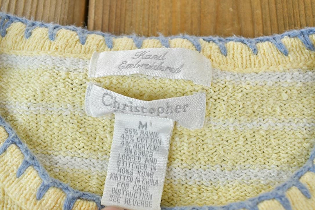 Vintage 1990s Christopher Banks Knit Abstract Pattern Crewneck Sweater Women's M from propervintagecanada