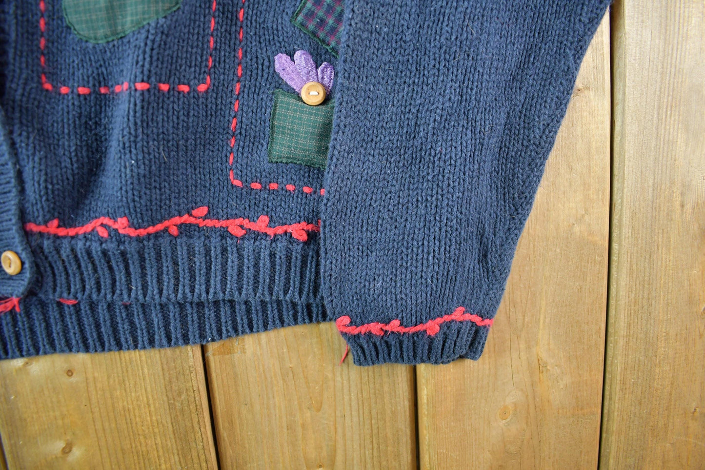 Vintage 1990s Christopher & Banks Knit Cardigan Christmas Sweater Women's Large from propervintagecanada