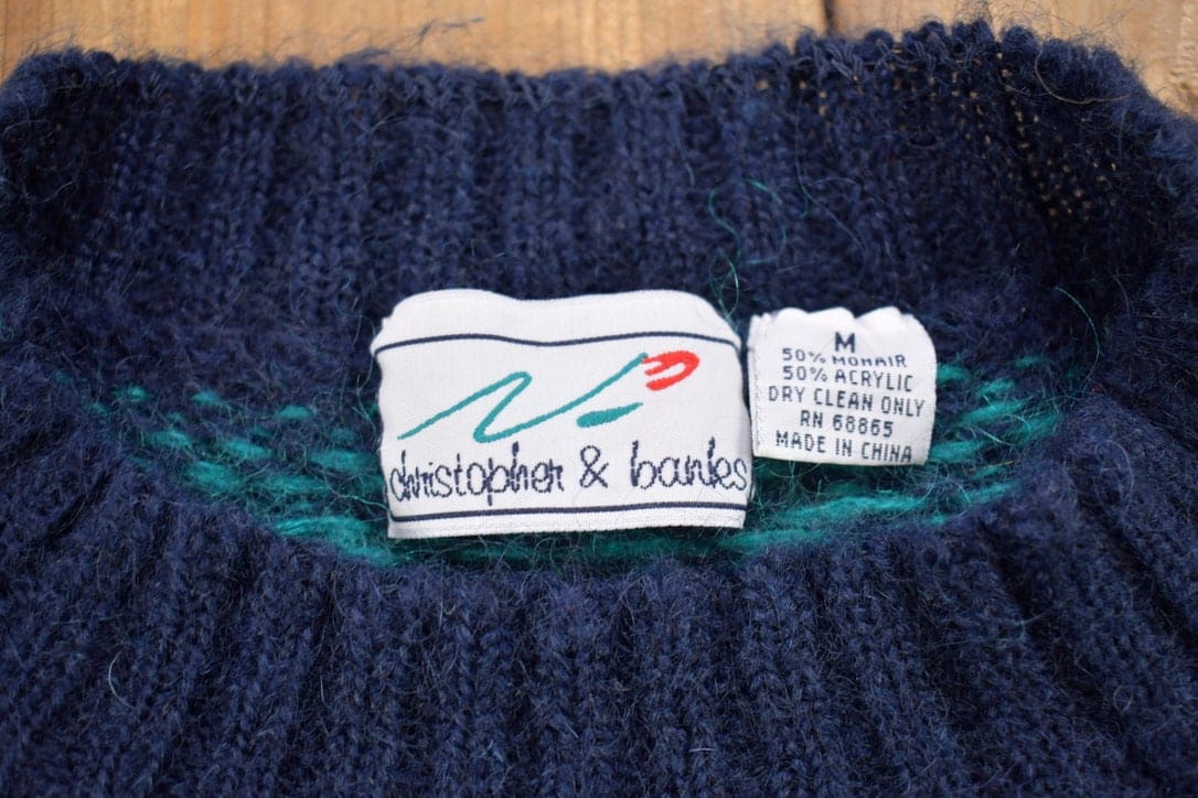 Vintage 1990s Christopher & Banks Knitted Crewneck Sweater Men's Medium from propervintagecanada