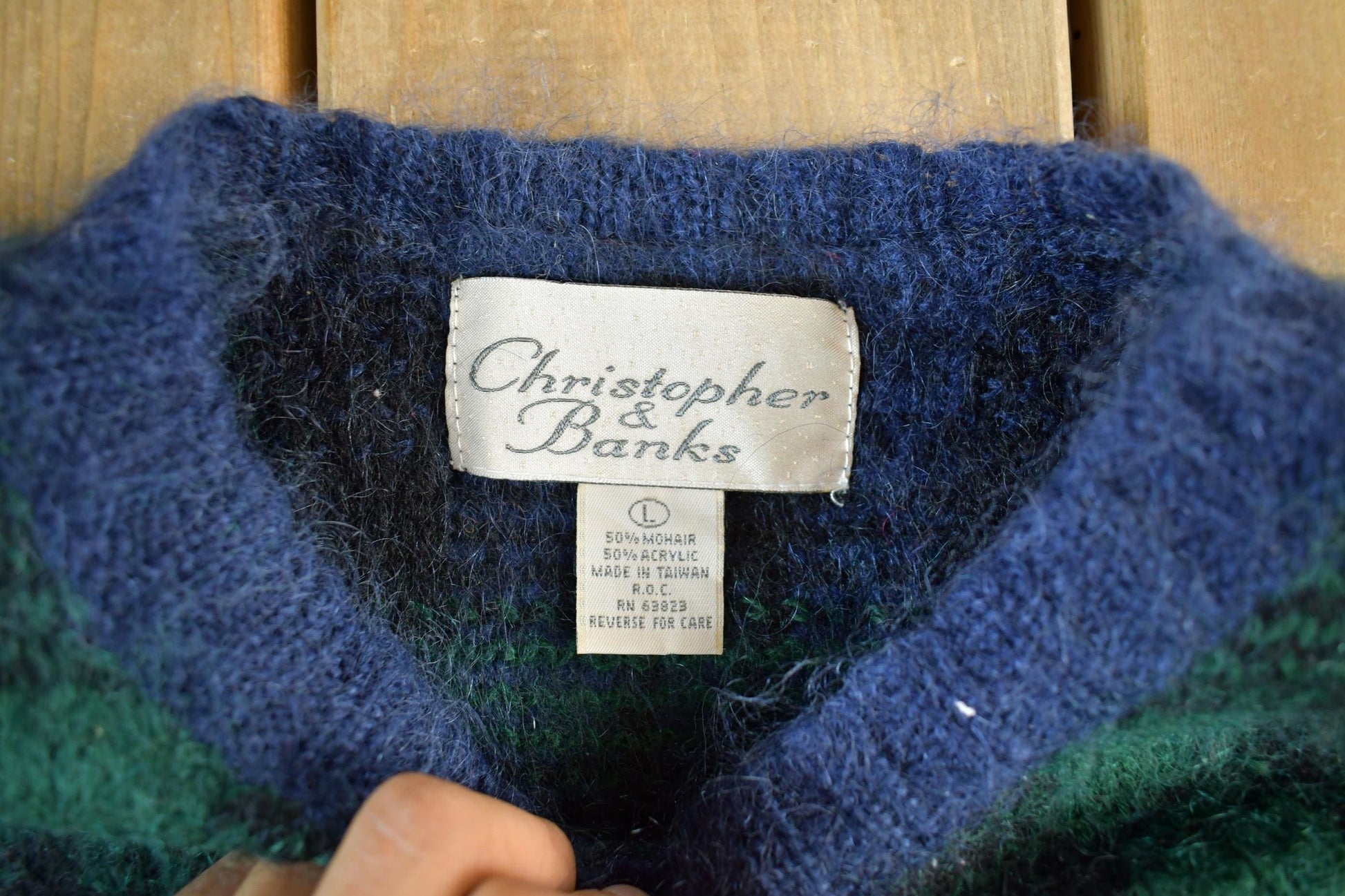 Vintage 1990s Christopher & Banks Mohair Knit Crewneck Sweater Women's Large from propervintagecanada