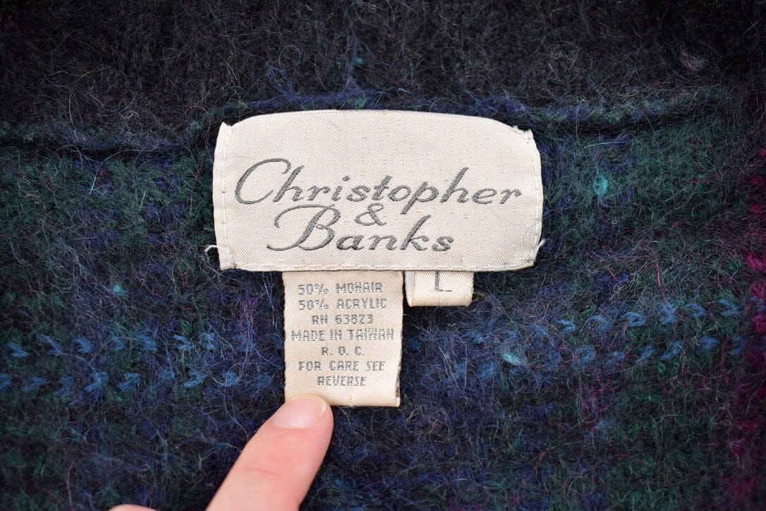 Vintage 1990s Christopher & Banks Mohair Knitted V-Neck Sweater Men's MMen's Medium from propervintagecanada