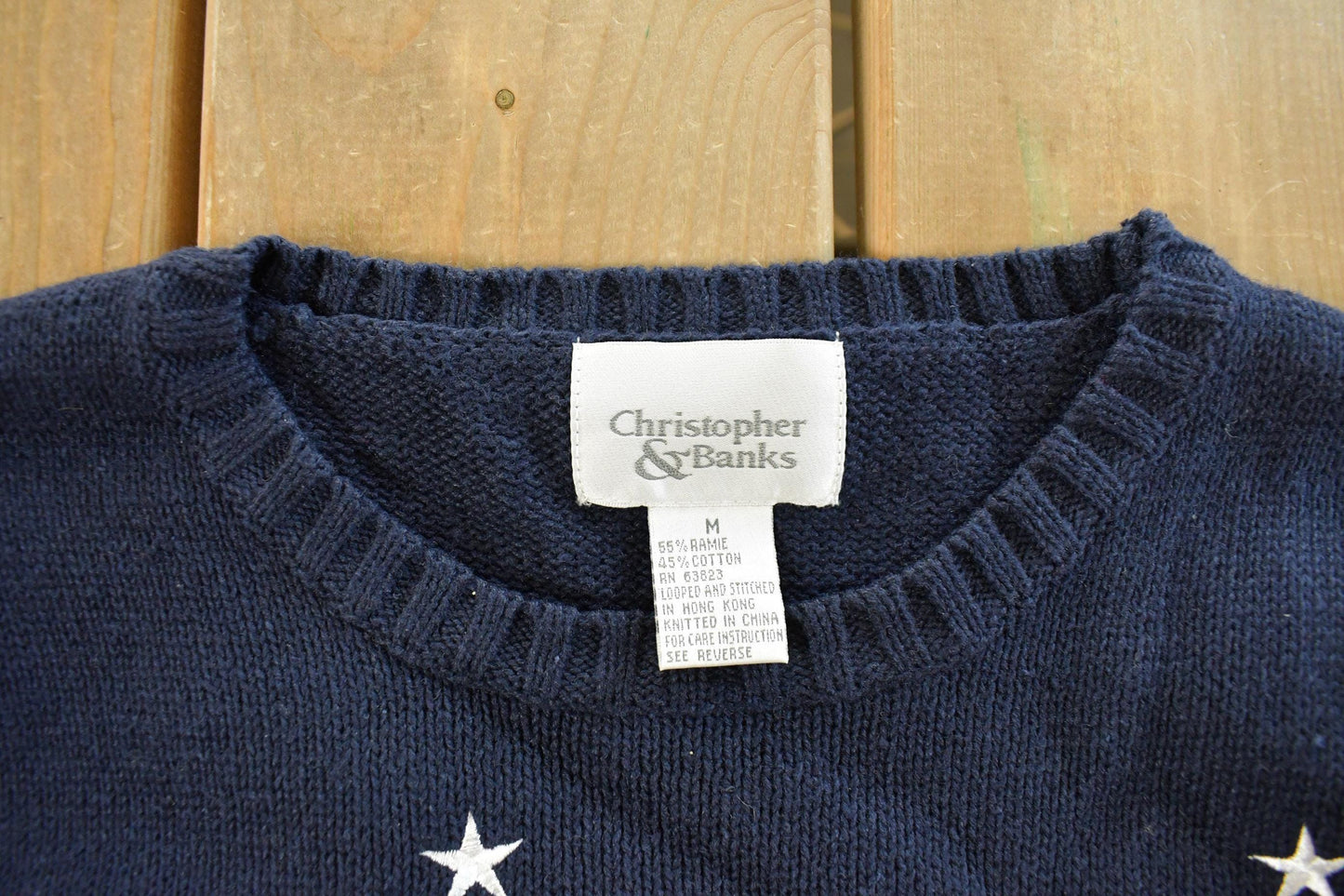 Vintage 1990s Christopher & Banks Teddy Bear USA Knit Crewneck Sweater Women's S from propervintagecanada