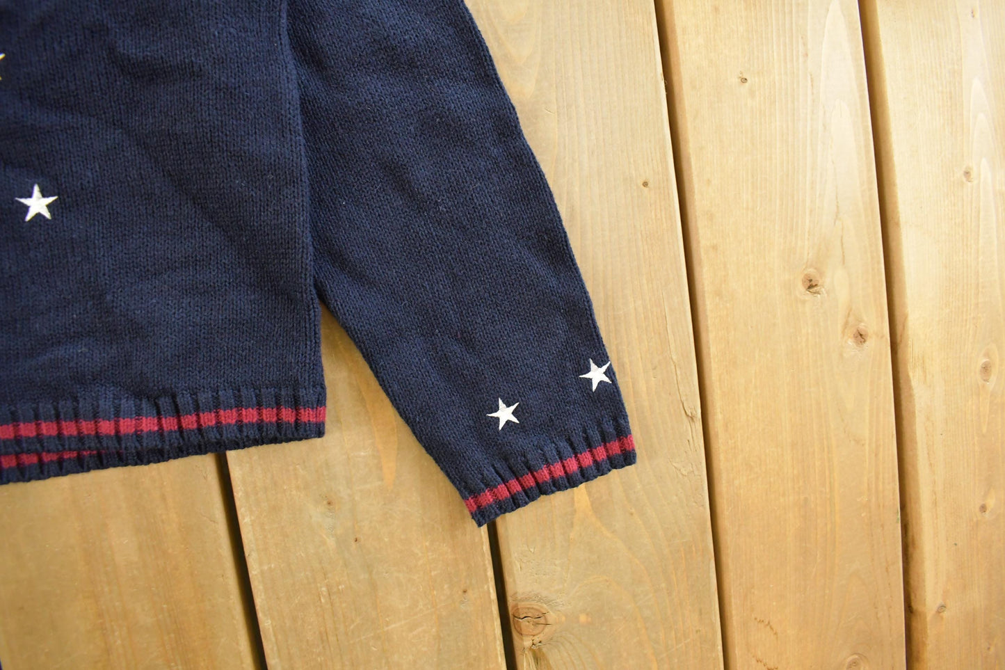 Vintage 1990s Christopher & Banks Teddy Bear USA Knit Crewneck Sweater Women's S from propervintagecanada