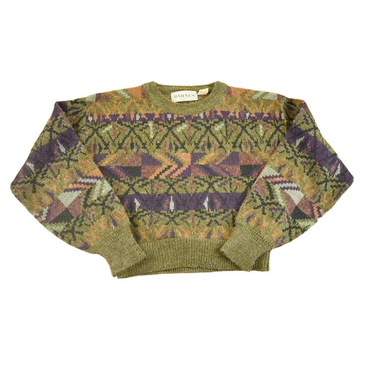 Vintage 1990s Christopher Barnes International Knit Crewneck Sweater Women's L Cropped from propervintagecanada