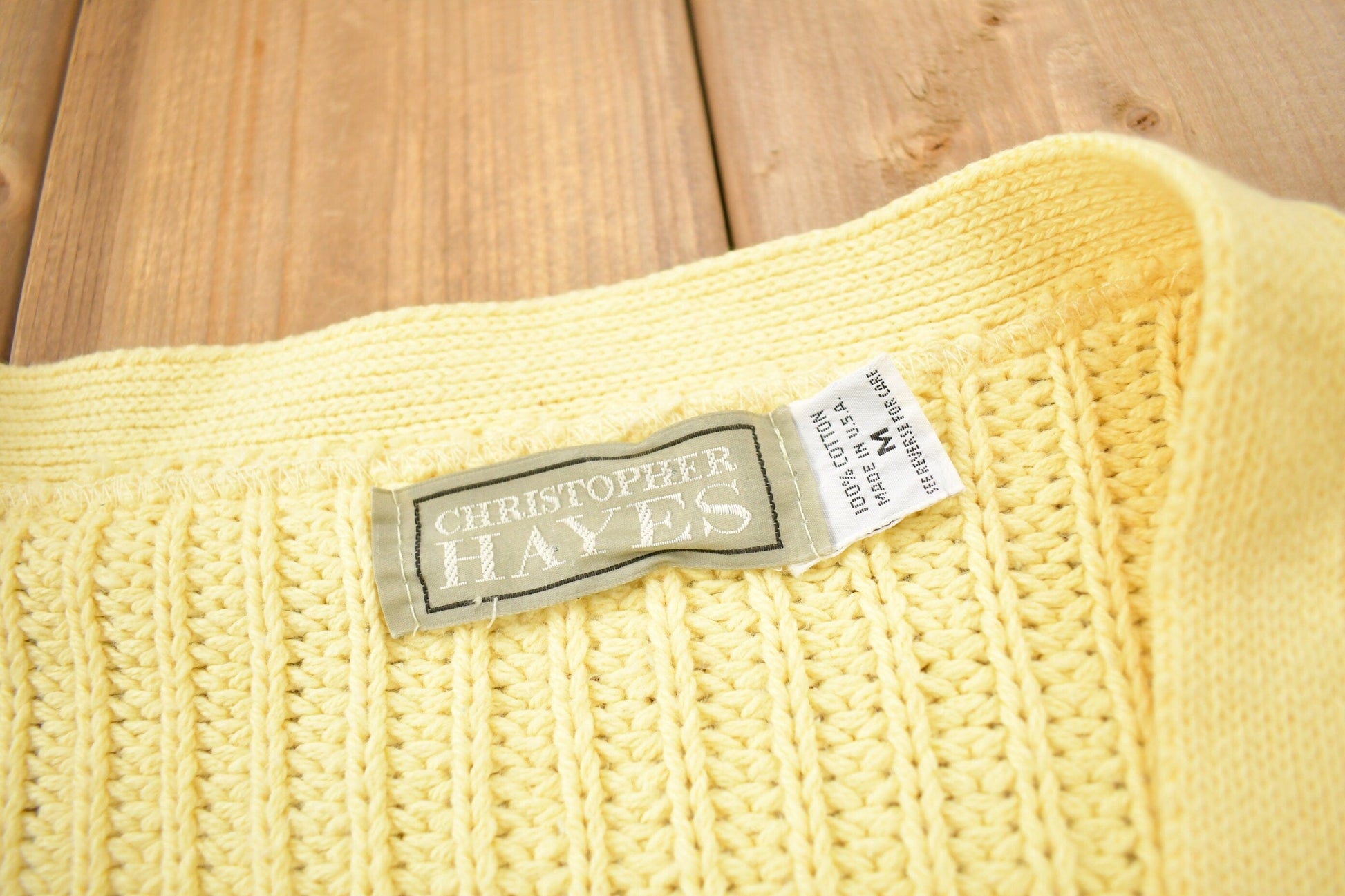 Vintage 1990s Christopher Hayes Knit Cardigan Sweater Men's Medium from propervintagecanada
