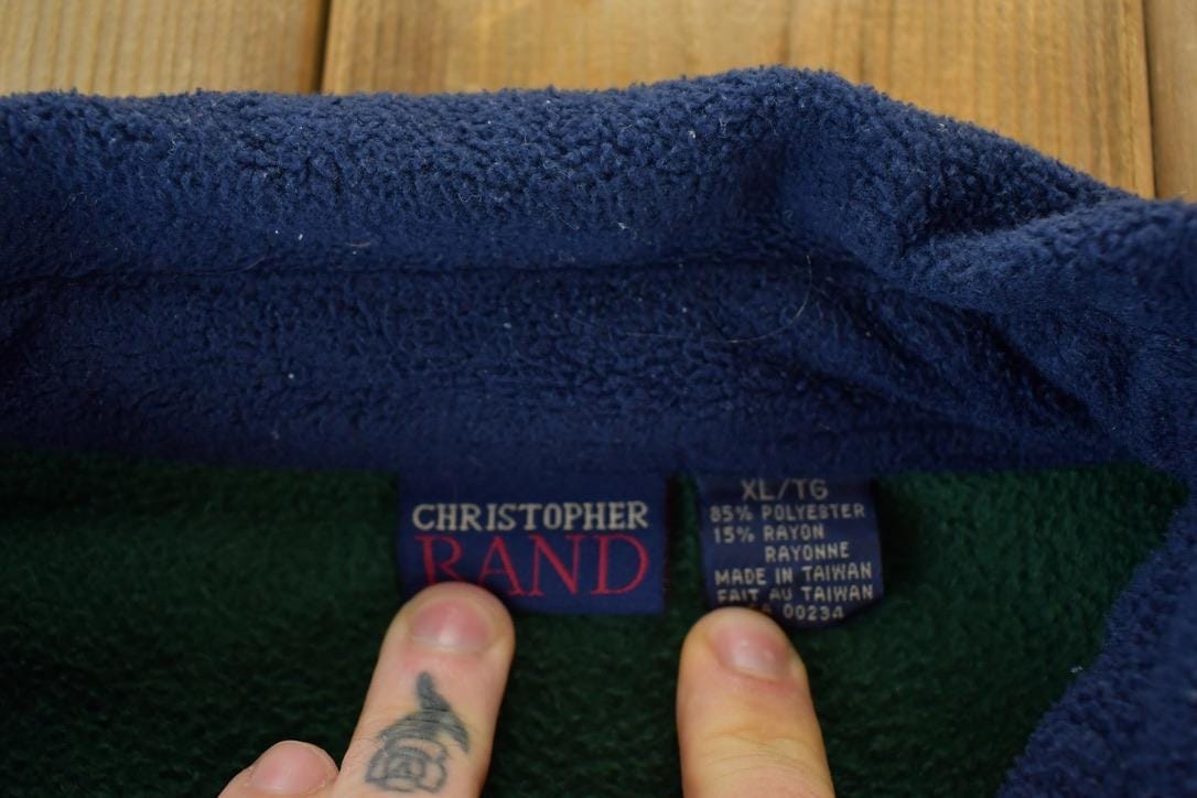 Vintage 1990s Christopher Rand Fleece Outdoorsman Collared Sweater Men's XL from propervintagecanada