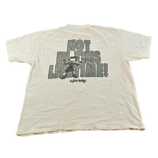 Vintage 1990s Chump Strike Me Out Baseball Graphic T-Shirt Men's XL from propervintagecanada