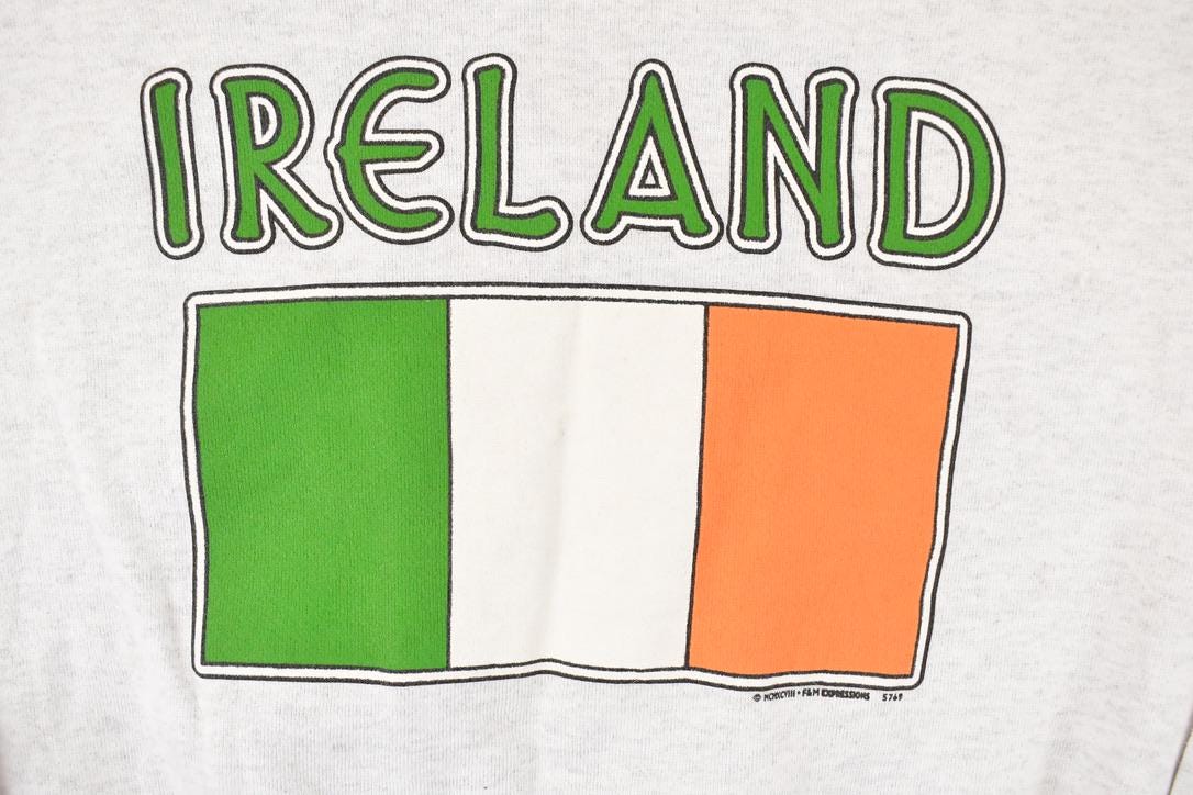 Vintage 1990s Circle Group System Ireland Graphic Print Crewneck Sweatshirt Mens L from propervintagecanada