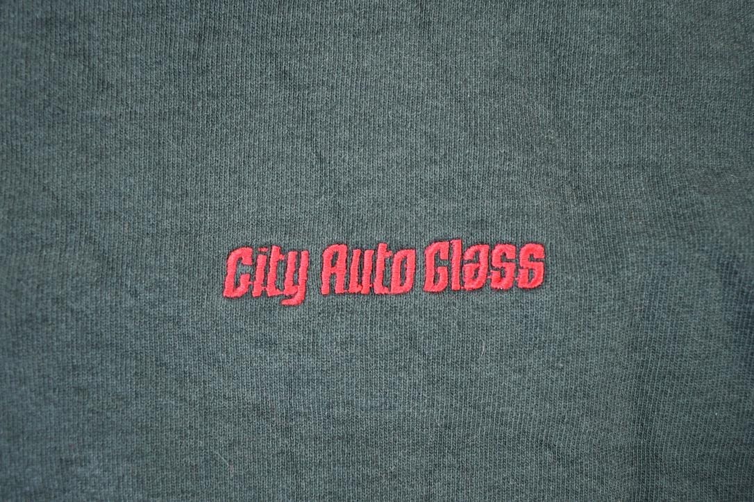 Vintage 1990s City Auto Glass Souvenir Heavyweight Crewneck Sweatshirt Made In USA Men's 2XL from propervintagecanada