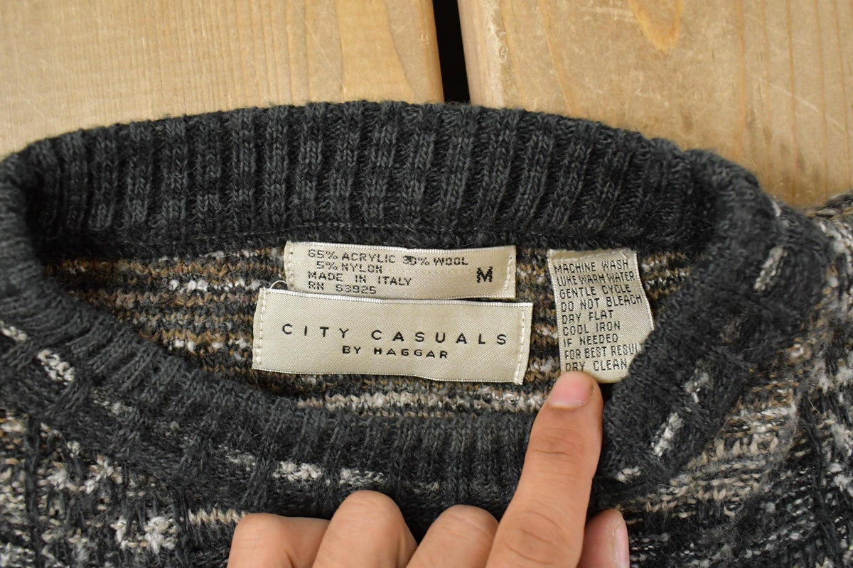 Vintage 1990s City Casuals Knit Crewneck Sweater Mens L from propervintagecanada