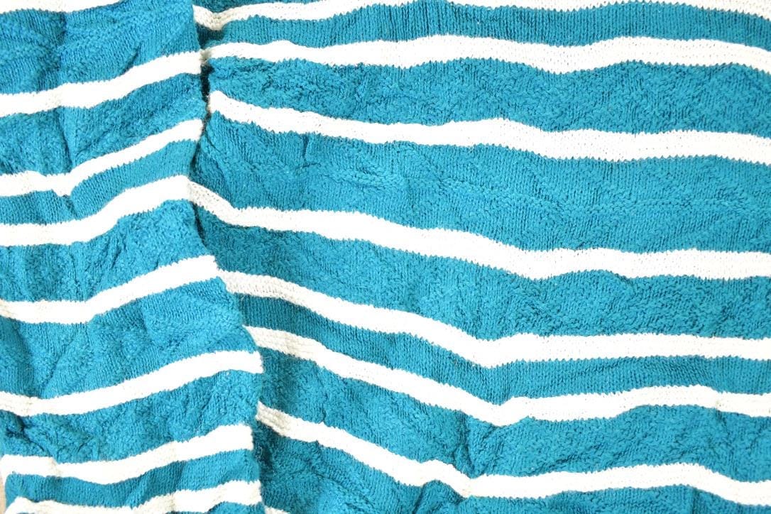 Vintage 1990s City Streets Striped Knit Crewneck Sweater Men's L from propervintagecanada