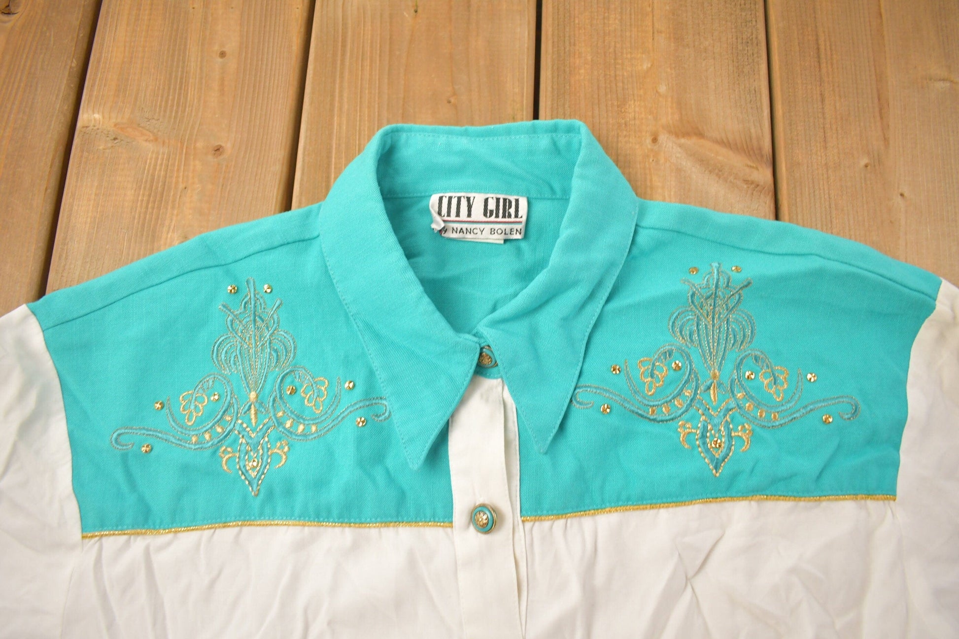 Vintage 1990s CityGirl Button Up Shirt Men's Medium from propervintagecanada