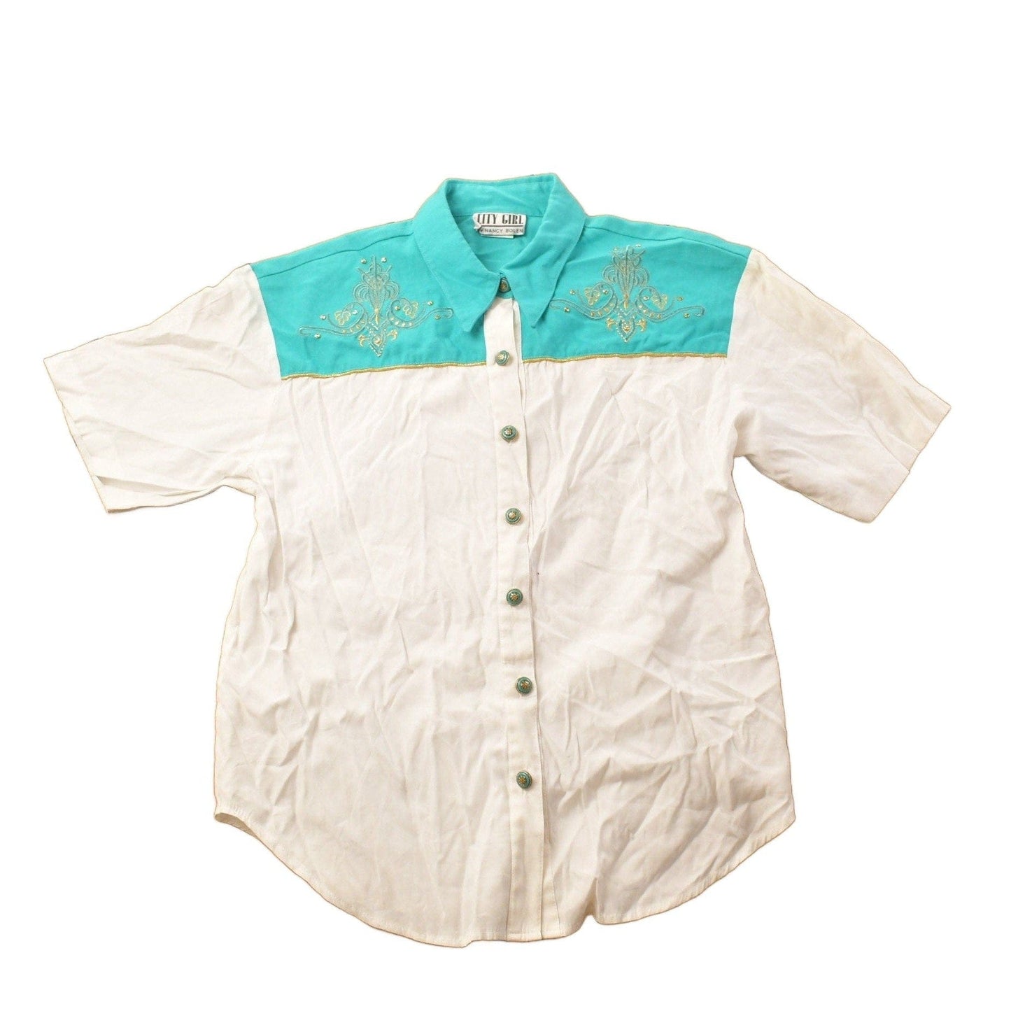 Vintage 1990s CityGirl Button Up Shirt Men's Medium from propervintagecanada