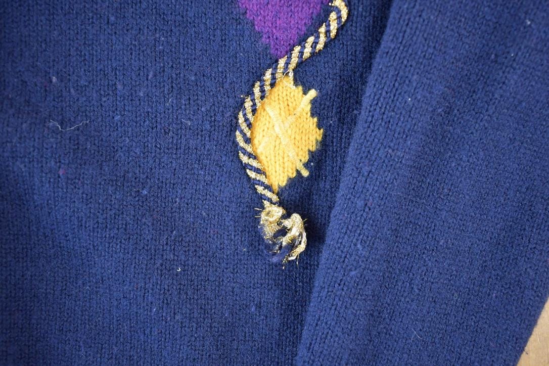 Vintage 1990s Cive Knit Abstract Pattern Cardigan Sweater Men's Small from propervintagecanada