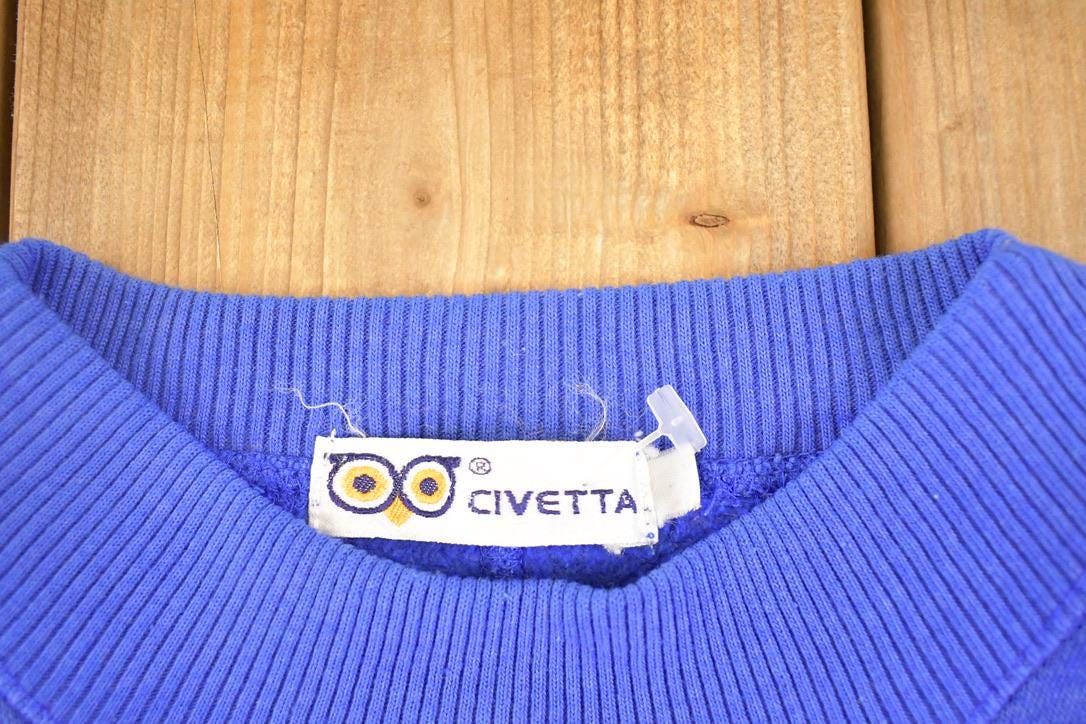 Vintage 1990s Civetta Souvenir Crewneck Sweatshirt Men's L / 90's Tourist Vacation Graphic Sweater from propervintagecanada