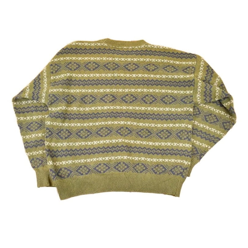 Vintage 1990s Claiborne Abstract Striped Knit Crewneck Sweater Women's XL from propervintagecanada