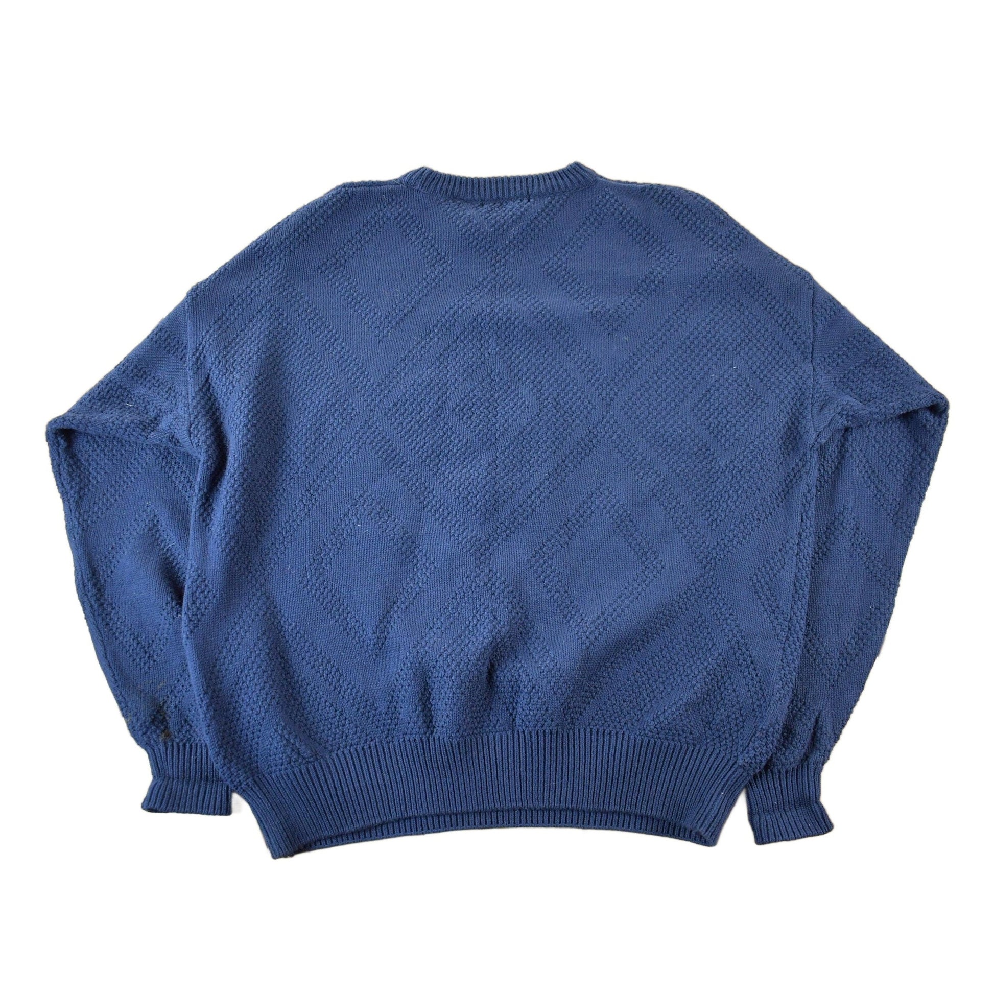 Vintage 1990s Claiborne Argyle Knit Crewneck Sweater Men's Large from propervintagecanada
