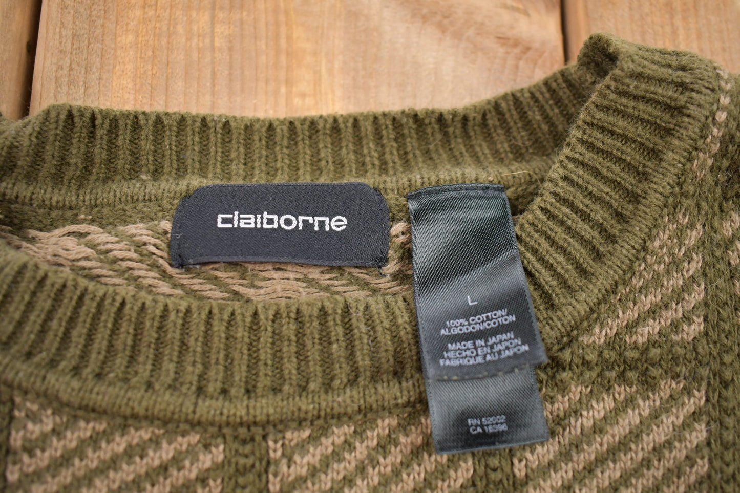 Vintage 1990s Claiborne Knitted Crewneck Sweater Men's Small from propervintagecanada