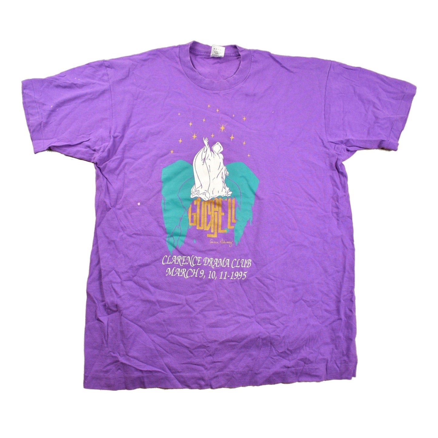 Vintage 1990s Clarence Drama Club Graphic T Shirt Men's Large from propervintagecanada