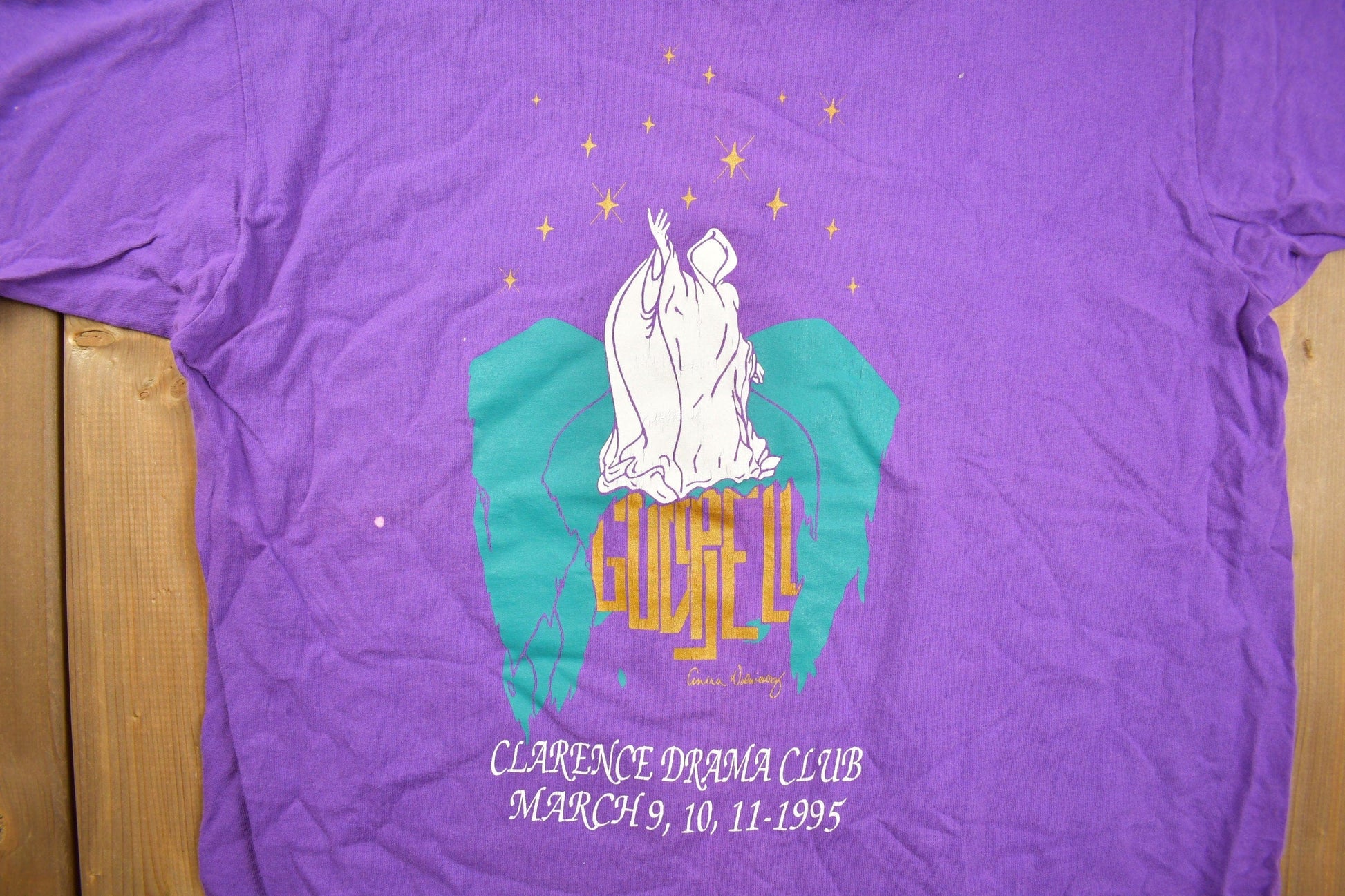 Vintage 1990s Clarence Drama Club Graphic T Shirt Men's Large from propervintagecanada