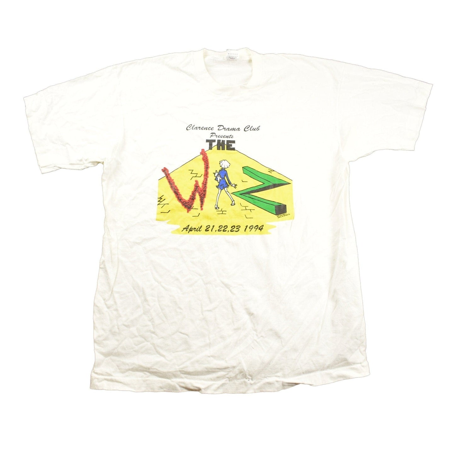 Vintage 1990s Clarence Drama Club "The Wiz" Graphic T Shirt Men's Large from propervintagecanada