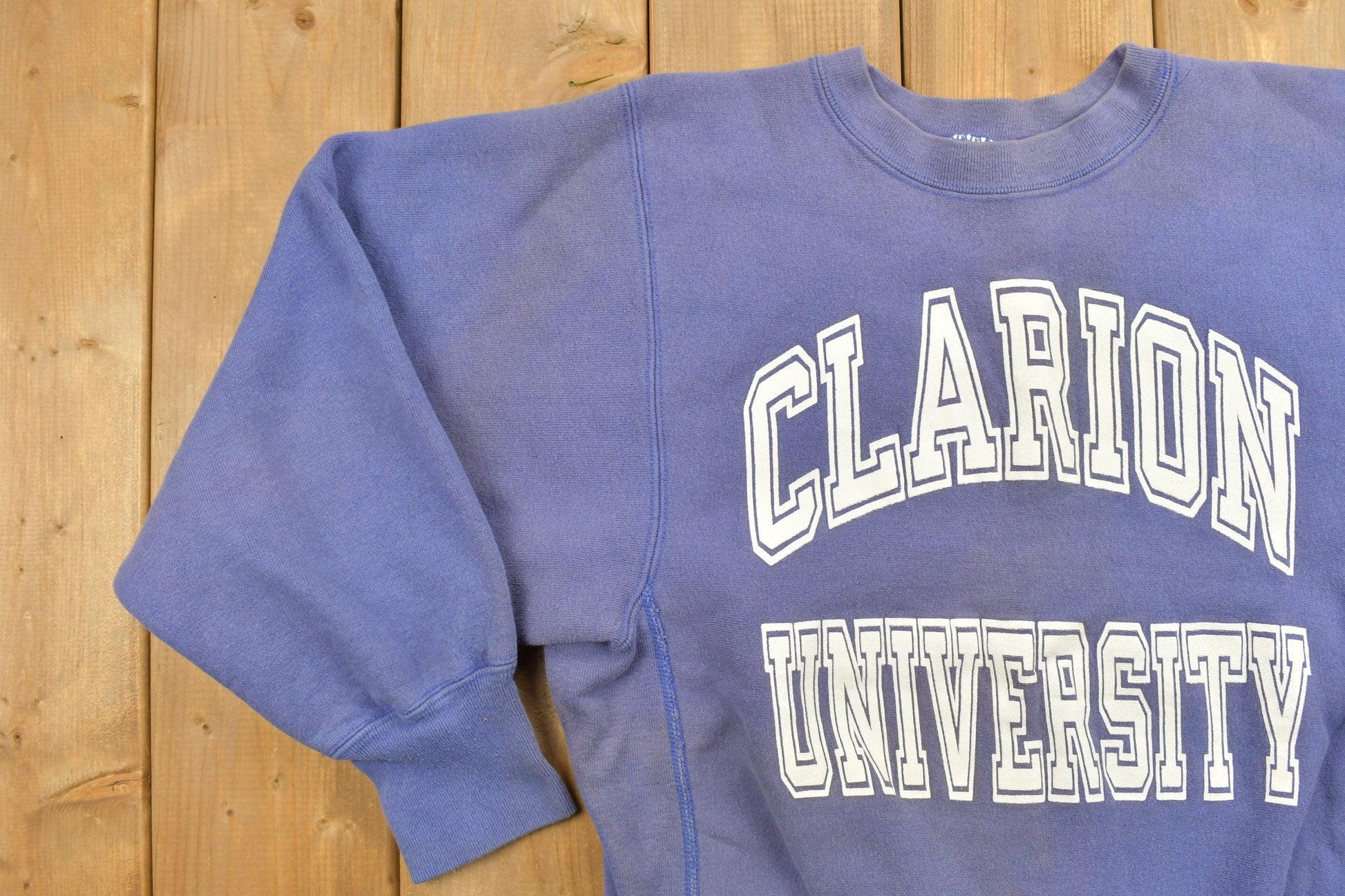 Vintage 1990s Clarion University Champion Reverse Weave Collegiate Crewneck Men's S from propervintagecanada
