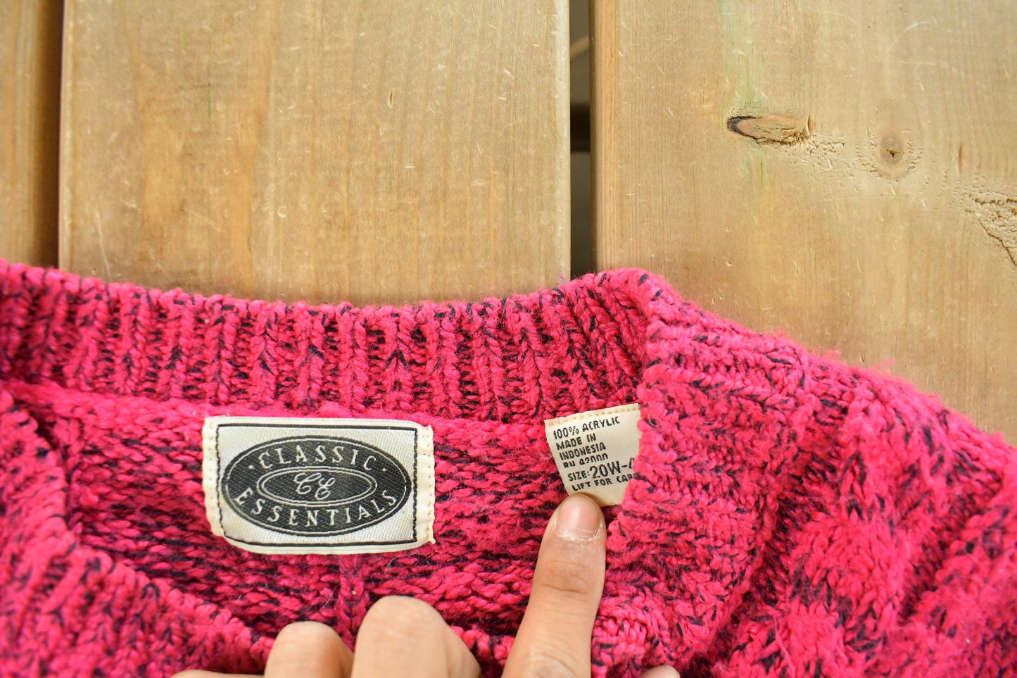 Vintage 1990s Classic Essentials Henley Knit Sweater Women's M from propervintagecanada