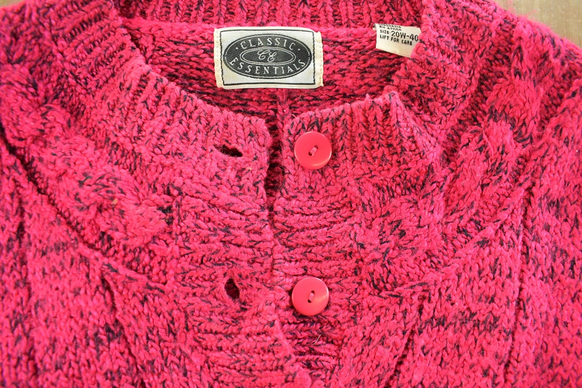 Vintage 1990s Classic Essentials Henley Knit Sweater Women's M from propervintagecanada